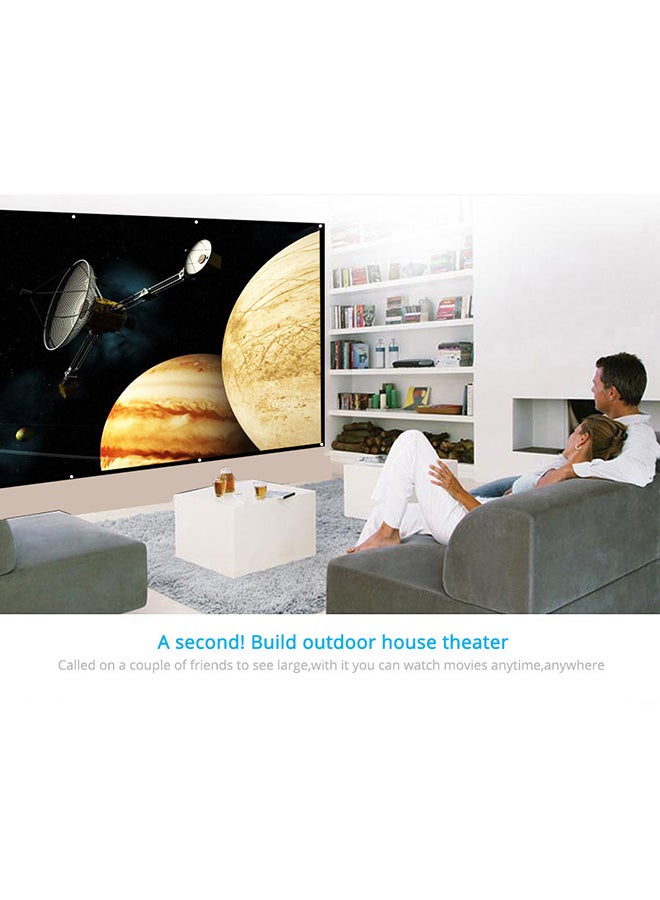 LEXIN 120 Inch Portable Foldable Non-Crease Projector Curtain Projection Screen 16:9 White - Image 3