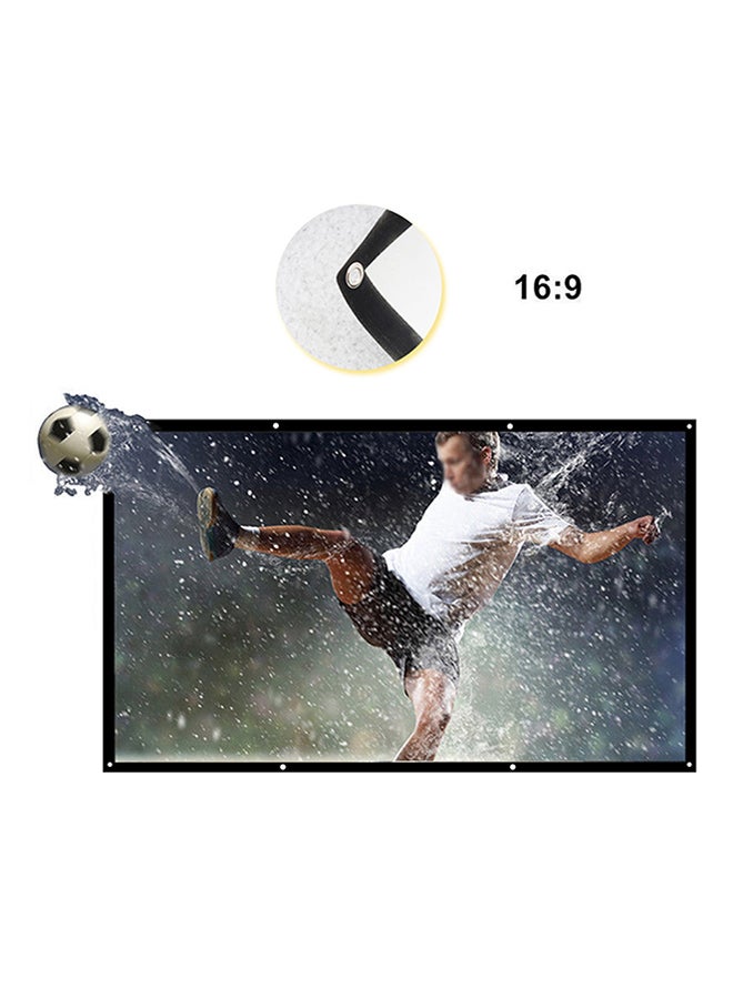LEXIN 120 Inch Portable Foldable Non-Crease Projector Curtain Projection Screen 16:9 White - Image 2