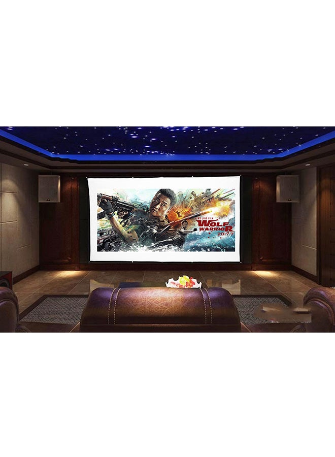 LEXIN 120 Inch Portable Foldable Non-Crease Projector Curtain Projection Screen 16:9 White - Image 4