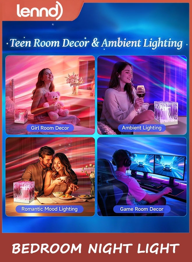 LENND 16 Colors Northern Lights Night Light Creative Bedside Flame Atmosphere Light Romantic Table Lamp Gift Starry Sky Projection Light - Image 2