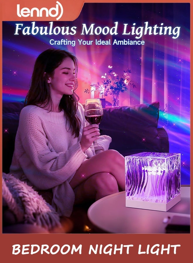 LENND 16 Colors Northern Lights Night Light Creative Bedside Flame Atmosphere Light Romantic Table Lamp Gift Starry Sky Projection Light - Image 3