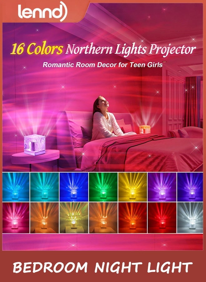 LENND 16 Colors Northern Lights Night Light Creative Bedside Flame Atmosphere Light Romantic Table Lamp Gift Starry Sky Projection Light - Image 5