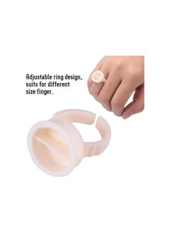 100Pcs Silicone Semi-Permanent Tattoo Ink Ring Cup for Pigment Holder Eyebrow Tattoo Ring Cup Microblading Finger Glue Cup Tools (L(Division))
