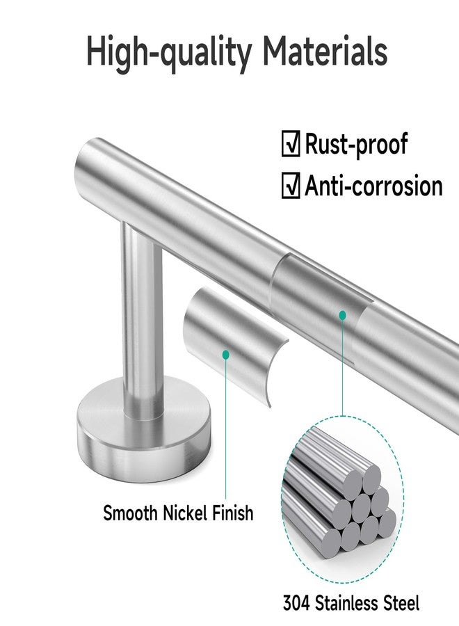 USHOWER Brushed Nickel Bath Towel Bar, 30-Inch Towel Rack for Bathroom Wall Mounted, Thicken SUS304 Stainless Steel Towel Rod (Total Length 32-Inch) - Image 3