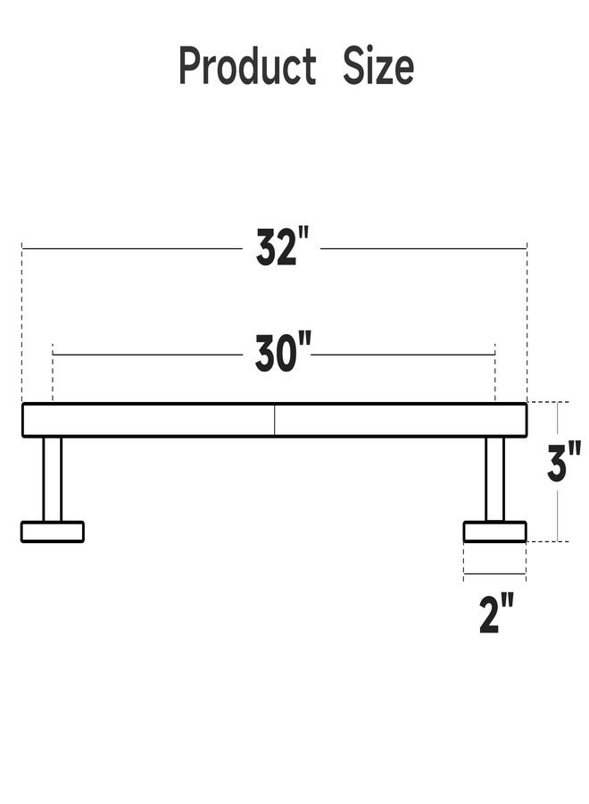 USHOWER Brushed Nickel Bath Towel Bar, 30-Inch Towel Rack for Bathroom Wall Mounted, Thicken SUS304 Stainless Steel Towel Rod (Total Length 32-Inch) - Image 2