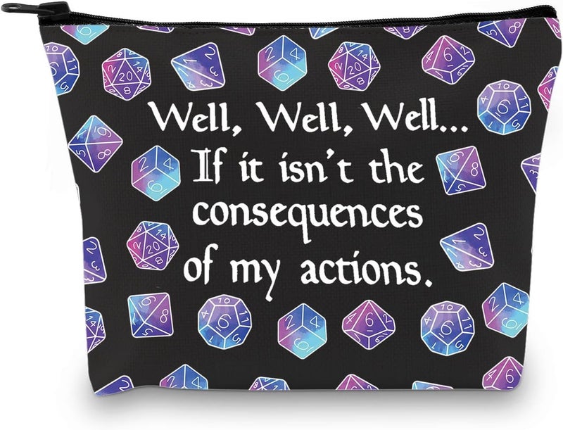 D D Gift Role Playing Games Gift D20 Dice Pouch D D Accessory Pouch Bag DM Games Makeup Bag for RPG Gamer