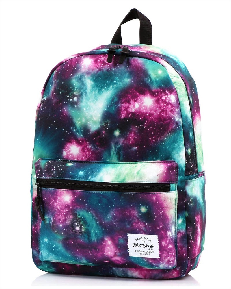 HotStyle TRENDYMAX Galaxy Backpack Bookbag for Elementary Middle School Girls Boys Kids Teal Green