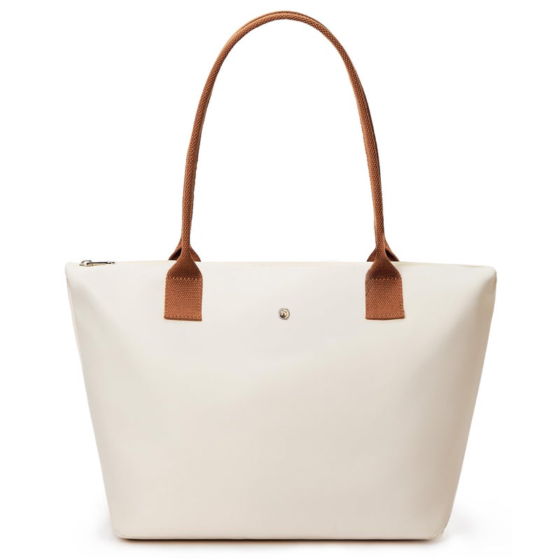 KALIDI FANCY FOREST KALIDI Tote Bag for Women Nylon Top-Handle Purse,Large Capacity Shoulder bag,Spacious Hobo handBag with Zipper Leisure Foldable Weekend Beige - Image 1