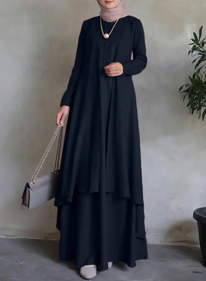 Muslim Maxi Irregular Hem Loose Long Dress  - Image 2