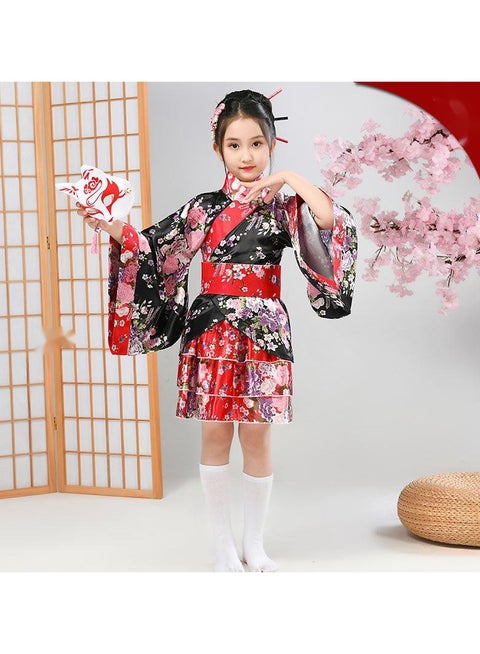 strapless open back dress Red Japanese Kimono Dress – Elegant & Flowing – Takumiya main image 1