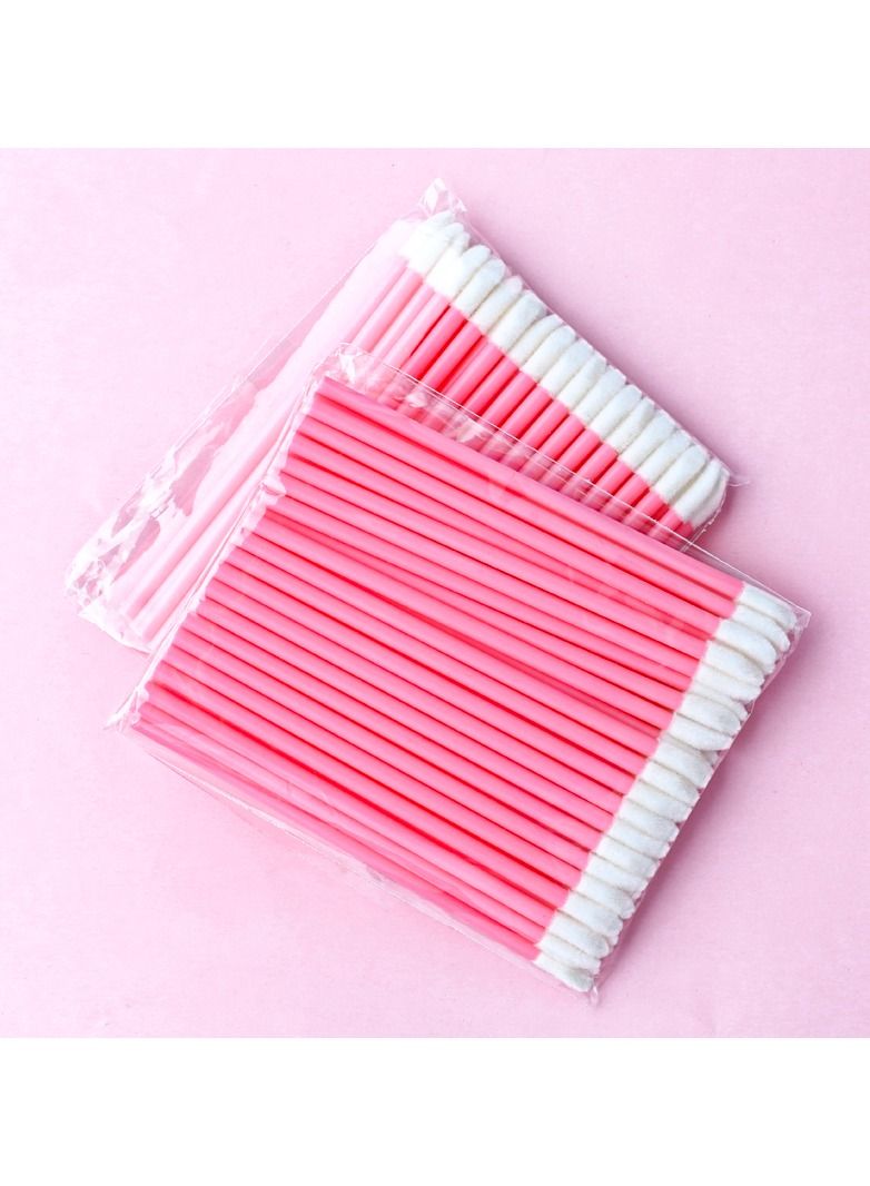 Meetion 50 pcs Disposable Lip Brushes Make Up Brush Lip Gloss Applicators Lipstick Wands Tool Kits Lip gloss Applicators Tester Wands (Pink) - Image 5