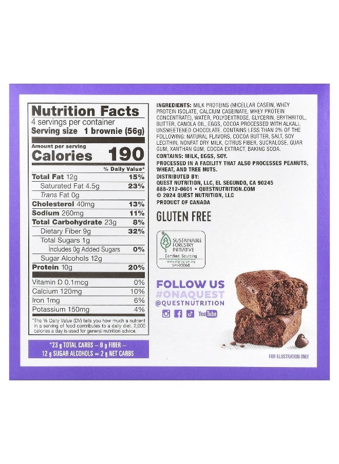 QUEST NUTRITION - Quest Nutrition, Bake Shop Brownies, Chocolate, 4 Brownies, 1.98 oz (56 g) Each - Image 1