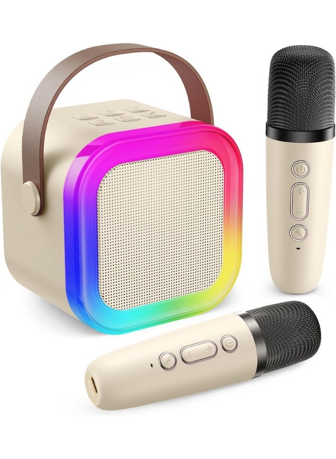 Mini Karaoke Machine for Kids Wireless Speakers, with 2 Mics，Portable Speakers, RGB Lighting Effects, Suitable for Family Gatherings, Birthday Parties, Outdoor Beaches, And Home Karaoke Machines - Image 1