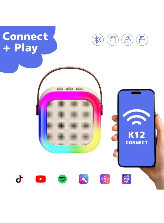 Mini Karaoke Machine for Kids Wireless Speakers, with 2 Mics，Portable Speakers, RGB Lighting Effects, Suitable for Family Gatherings, Birthday Parties, Outdoor Beaches, And Home Karaoke Machines - Image 2