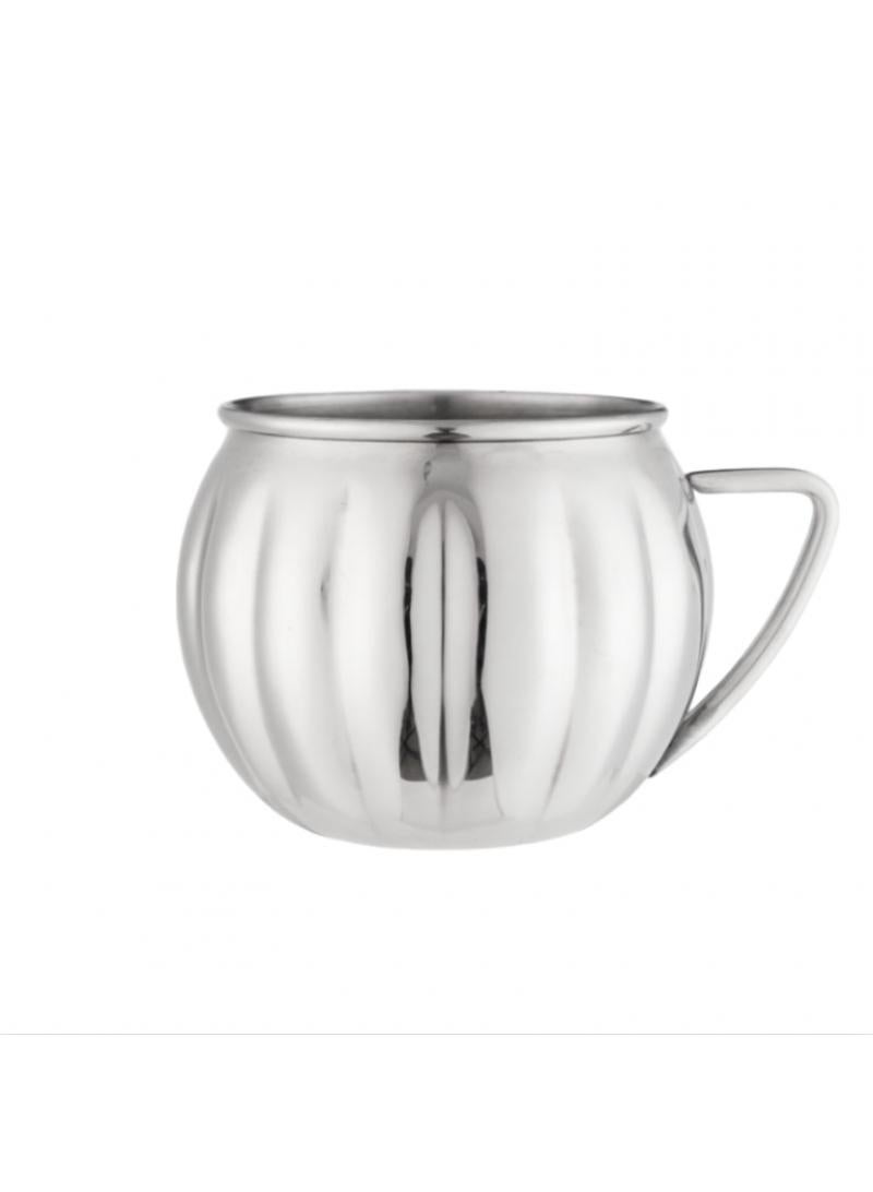 1-Pieces Moscow Mule Cup Stainless Steel Copper Hammered Cups Ice Drinking Cup Silver-C 700ml  - Image 1