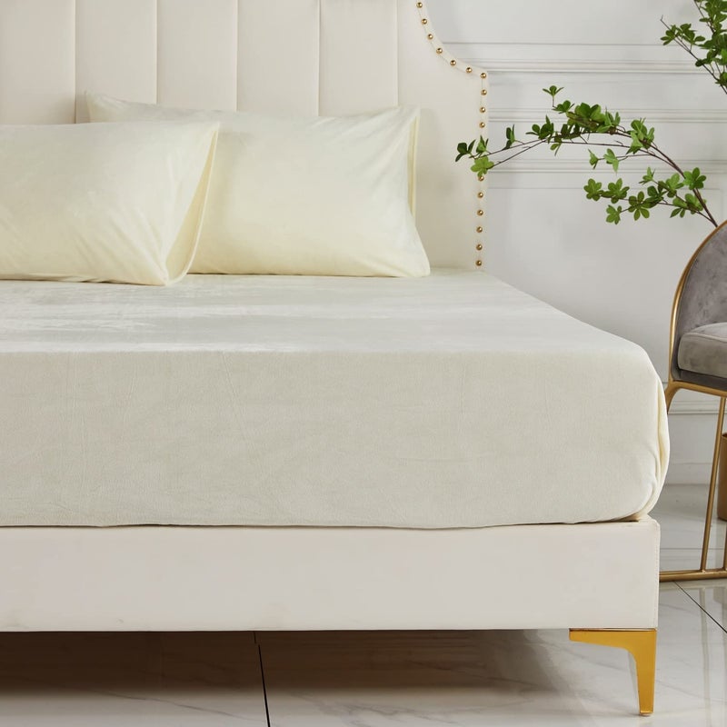 Fitted Sheet: 180*200cm Red Velvet - Warm Cozy Deep Pocket Sheet for Winter Bedding - Image 2
