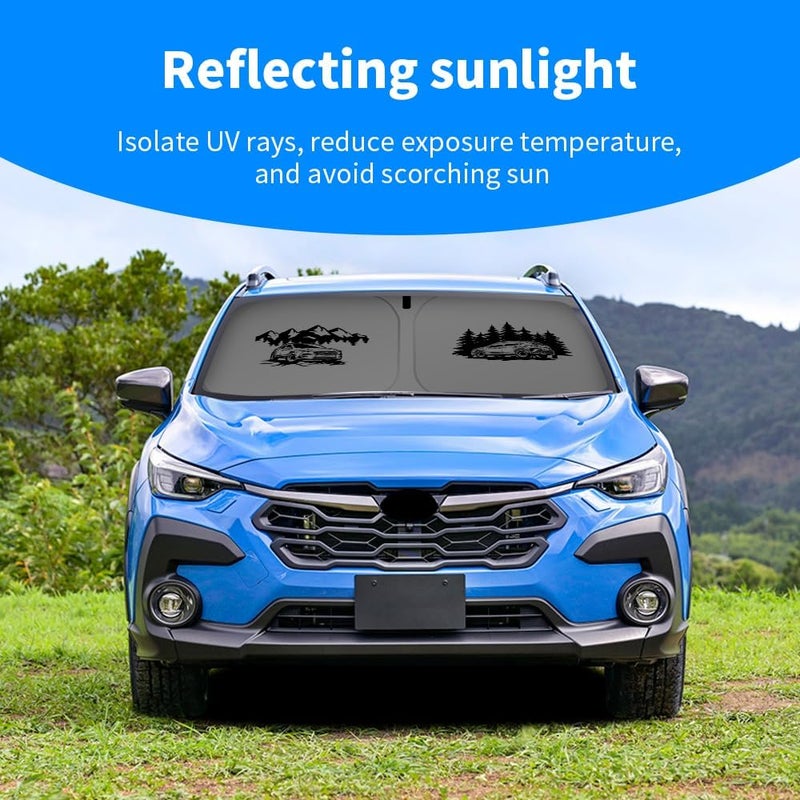 uunonaha غطاء واقي للزجاج الأمامي متوافق مع سيارات Subaru Crosstrek، يحجب أشعة الشمس ويحمي العينين، قابل للطي - Image 2