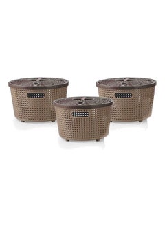 NAKODA Silky Plastic Organizer Kitchen Table Food/Fruit Basket 3 Pcs 
