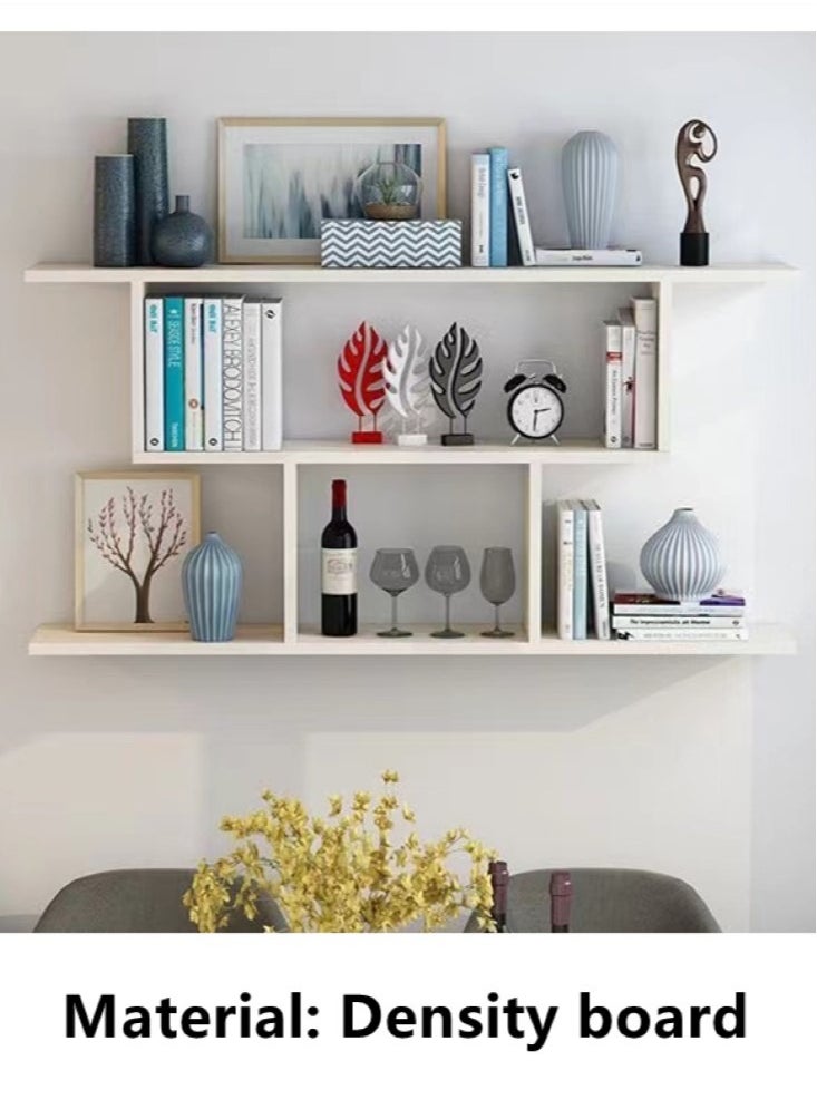 Kutis - 3-Tier Desktop Bookcase Wall-Mounted Display Shelf Storage Rack White 80x15 Centimeter - Image 1