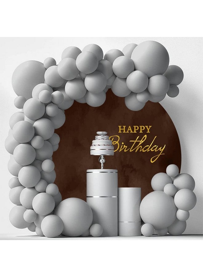 DORCEV 7.2X7.2Ft Happy Birthday Round Backdrop Cover Polyester Calm Chocolate Brown Marble Texture Birthday Background For Photography Kids Adults Man Birthday Party Photo Portrait Decor Studio Props - Image 3