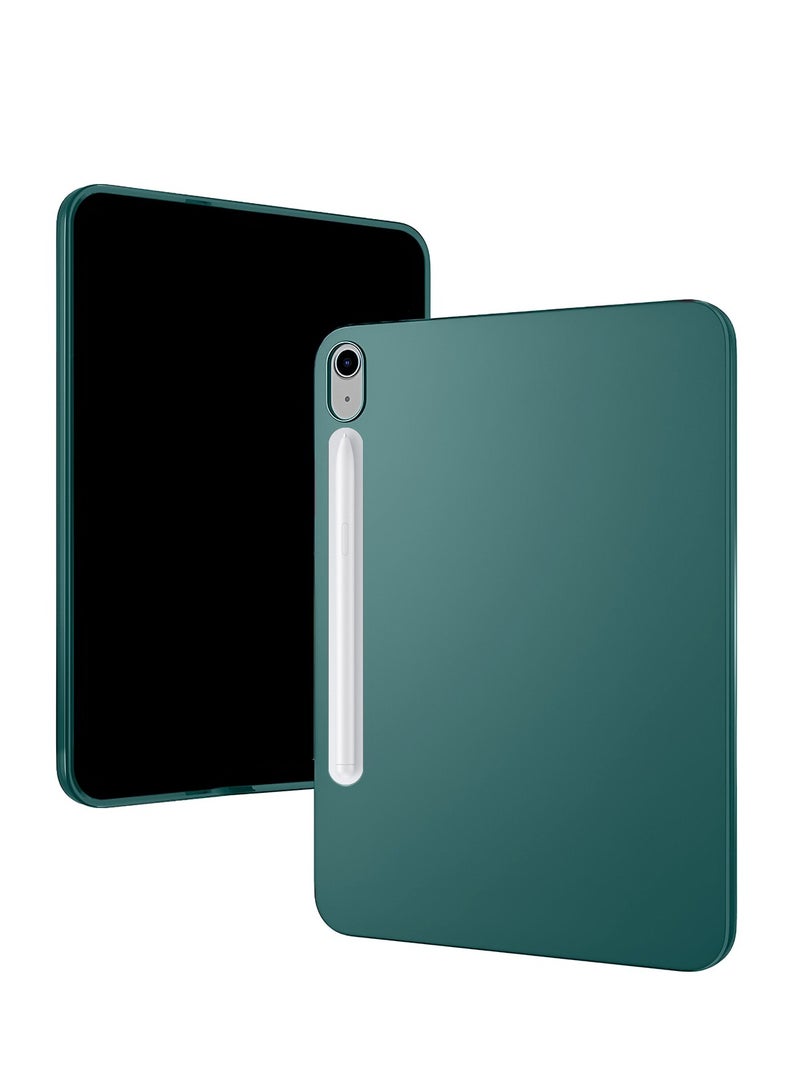 Wtech Samsung Galaxy Tab S10 FE 2025 (10.9 inches) Premium Soft Liquid Silicone Case Cover (MCRPSN) - Dark Green - Image 2