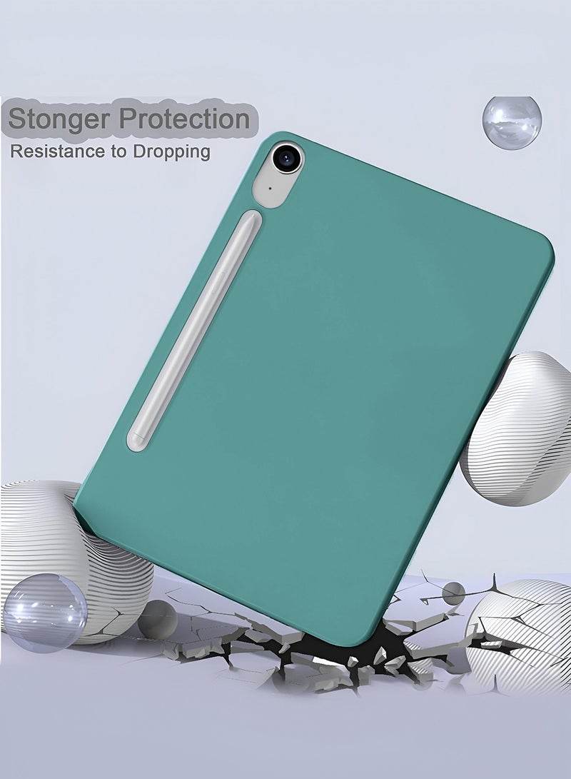 Wtech Samsung Galaxy Tab S10 FE 2025 (10.9 inches) Premium Soft Liquid Silicone Case Cover (MCRPSN) - Dark Green - Image 3