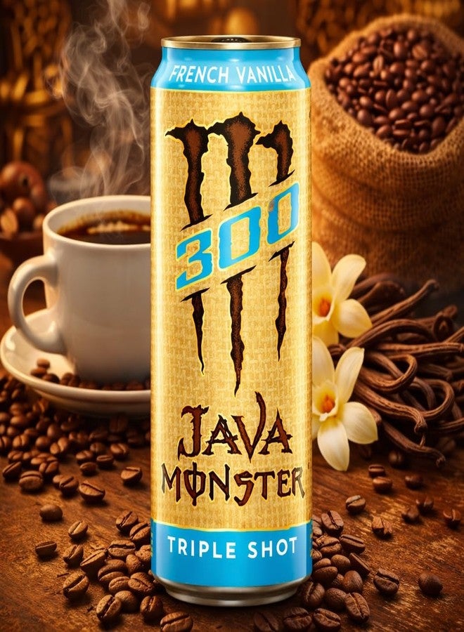 Monster Energy Java 300 Triple Shot French Vanilla (Pack Of 3) 443ml Can By COUGAR | High Caffeine Energy Coffee Drink | Smooth Coffee with French Vanilla Flavor | Ready to Drink Energy Beverage | Boost Focus & Energy - (Imported-USA) - Image 4