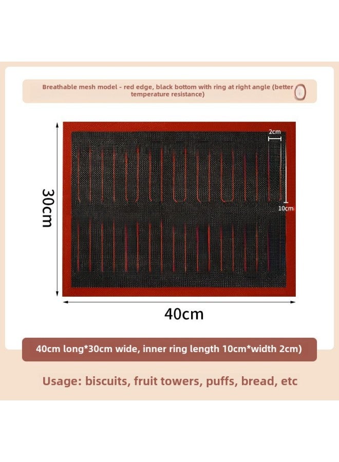 Breathable Silicone Baking Mat Bread Soluble Bean Cookies Baking Mat High Temperature Resistant Baking Pan Mat Food Grade Puff Baking Mat-Specifications:Breathable 30 * 40cm (double Row 18 Connection)-Color:Standard - Image 1