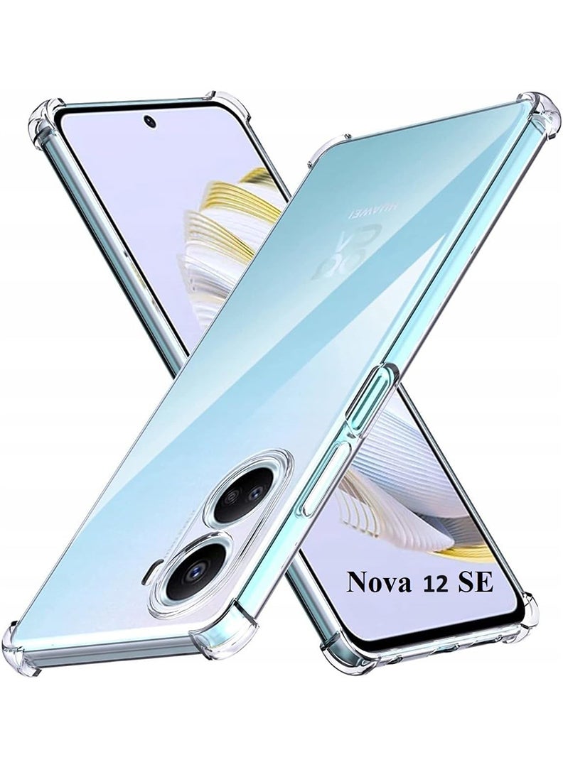 Theodor Huawei Nova 12 SE Clear Case, Shock-Absorption TPU Cell Phone Cover with Reinforced Corners, Soft Flexible & Crystal Clear Protective Bumper Case - Image 1