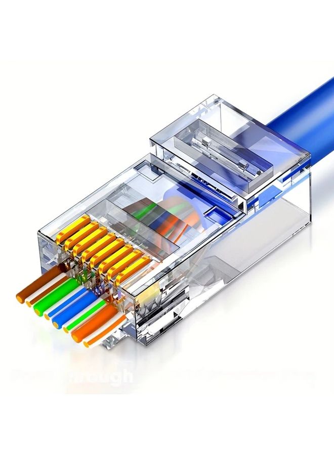30pcs RJ45 CAT6 Ethernet Connectors Unshielded Pass Through Crystal Tip - Image 4