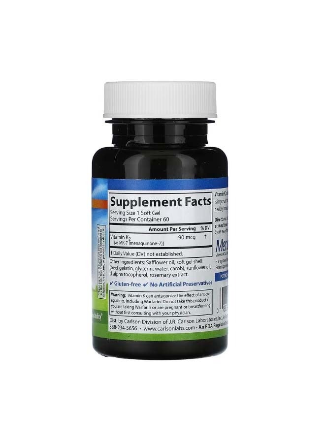 Carlson Vitamin K2 90 mcg 60 Soft Gels - Image 2