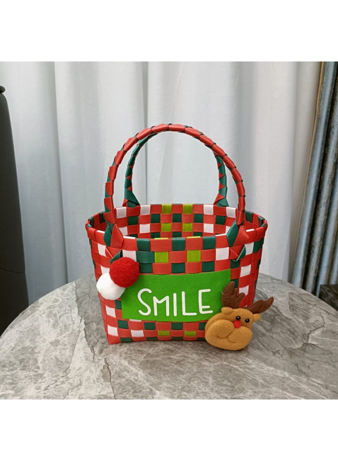 Bag Woven Bag Handbag Hand Collar Bag Beach Bag Vegetable Basket Woven Bag Women's Tote Bag Hand Gift Basket-Color:Strawberry Bear Accessories-Dimensions:20*9.5*15 - Image 5