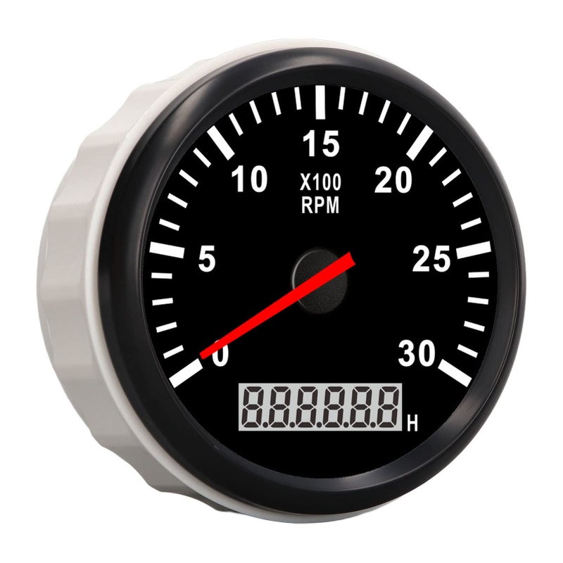 Marine Tachometer 85mm IP67 Waterproof LCD Hour Counter Red Backlight For Boats - Image 2