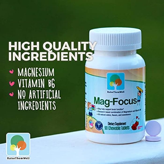 Raise Them Well Magnesium Focus Supplement for Kids | Natural Strawberry Flavored | 90 Chewable Tablets - Image 5