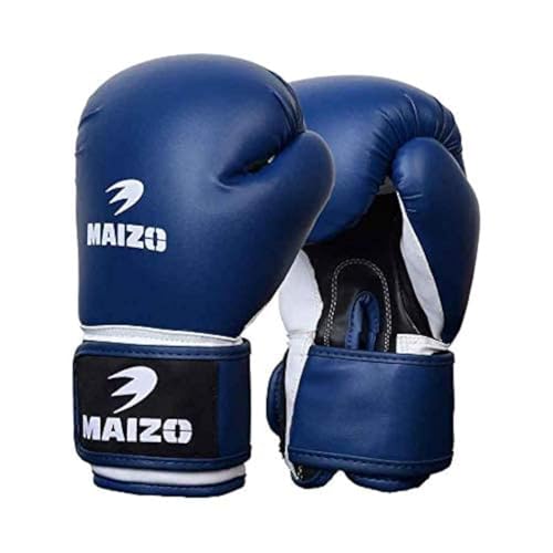Maizo Pro Training Moulded Padding Gloves/Fighting & Kickboxing Gloves/Training Gloves for Combat, Matches & Practice for Men & Women (6oz, Blue White Black) - Image 1