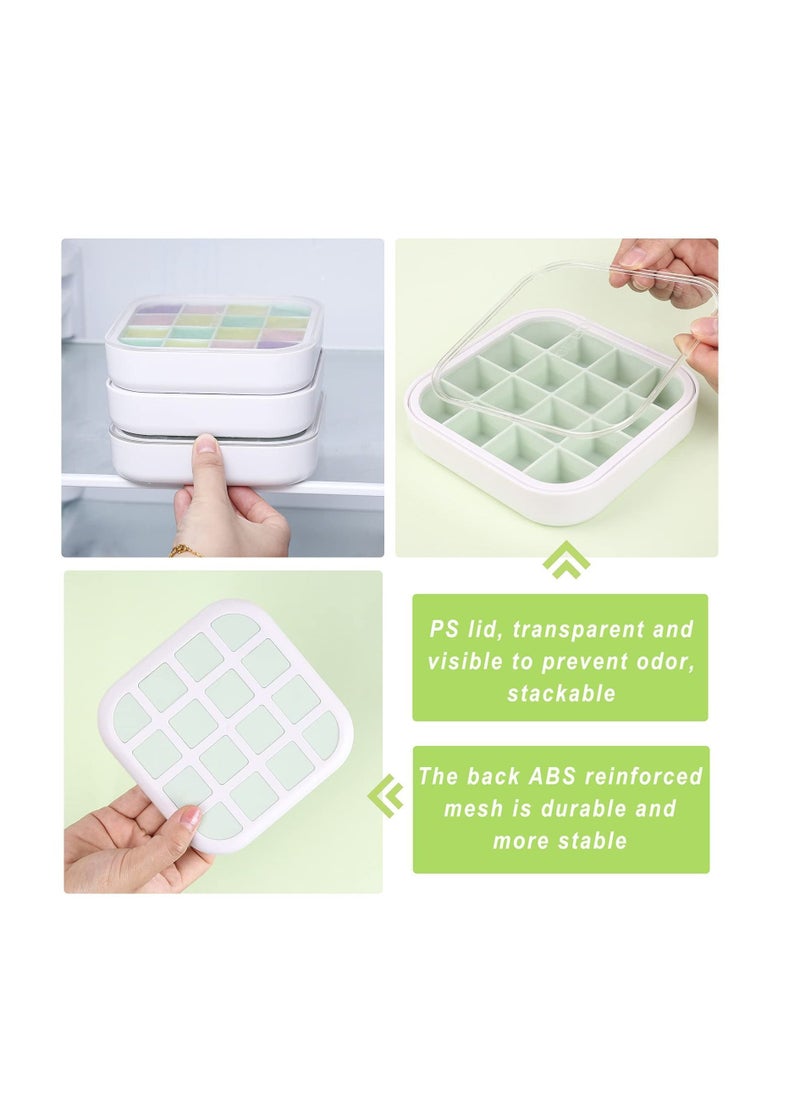 Y&D - Ice Cube Tray, 16 Cell Silicone Mold Trays with Lid, Square Mold, Soft and Easy Release, BPA Free, Stackable Reusable, Used to Make Cubes for Drink - Image 1