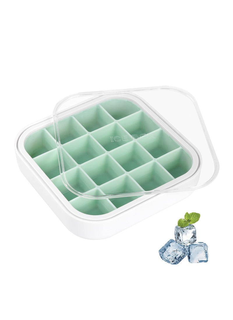 Y&D - Ice Cube Tray, 16 Cell Silicone Mold Trays with Lid, Square Mold, Soft and Easy Release, BPA Free, Stackable Reusable, Used to Make Cubes for Drink - Image 1