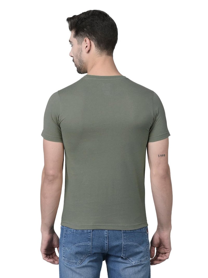 Dollar Super Combed Cotton Mens Solid T-Shirt(8909141271435_MLTSH-01-SPGRN-PO1_L) - Image 2