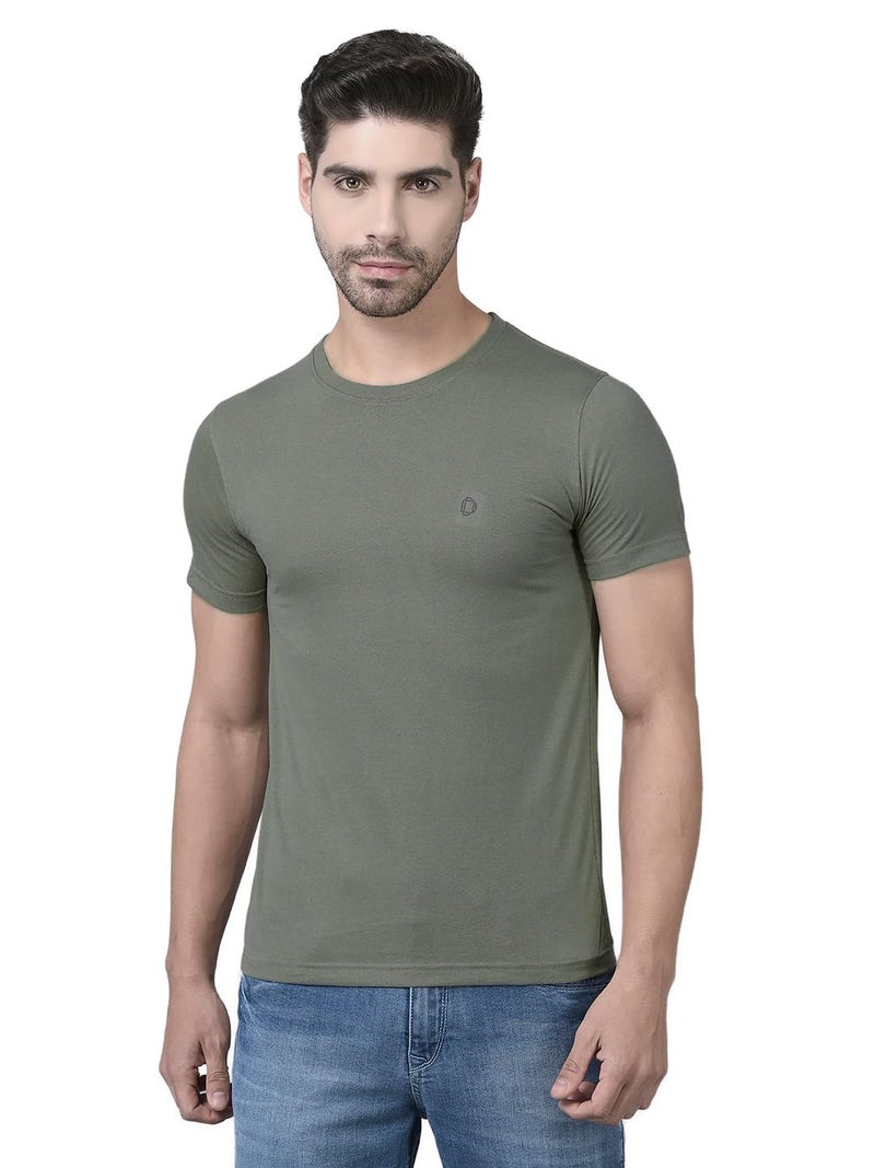 Dollar Super Combed Cotton Mens Solid T-Shirt(8909141271435_MLTSH-01-SPGRN-PO1_L) - Image 1