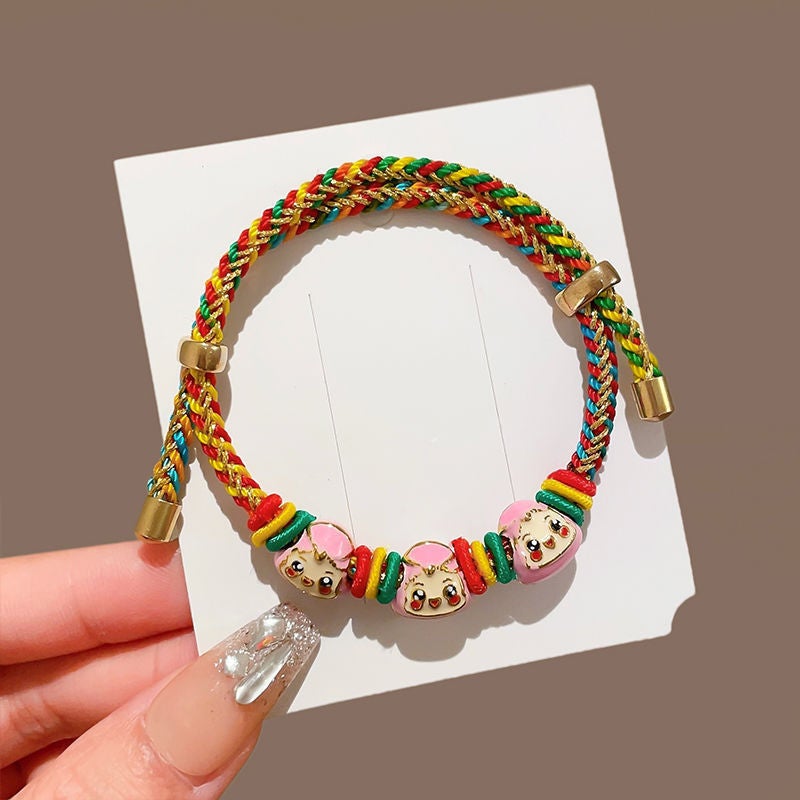 Dragon Boat Festival Colorful Bracelet Pink three brown baby hand rope 