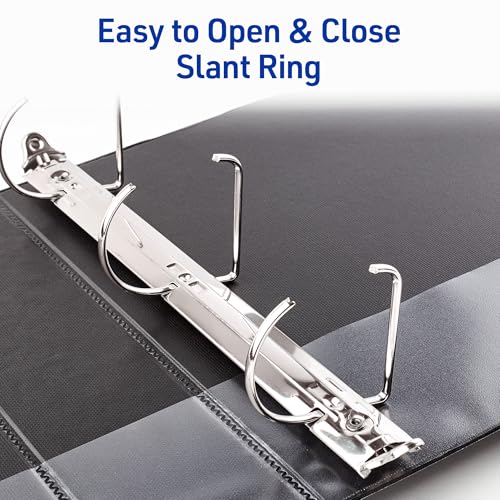 Avery Durable View 3 Ring Binder, 3 Inch Slant Rings, 6 Black Binders (17041) - Image 3