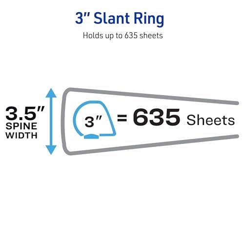 Avery Durable View 3 Ring Binder, 3 Inch Slant Rings, 6 Black Binders (17041) - Image 4