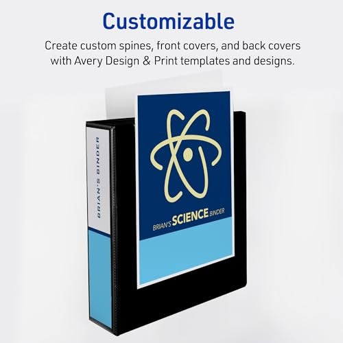 Avery Durable View 3 Ring Binder, 3 Inch Slant Rings, 6 Black Binders (17041) - Image 5