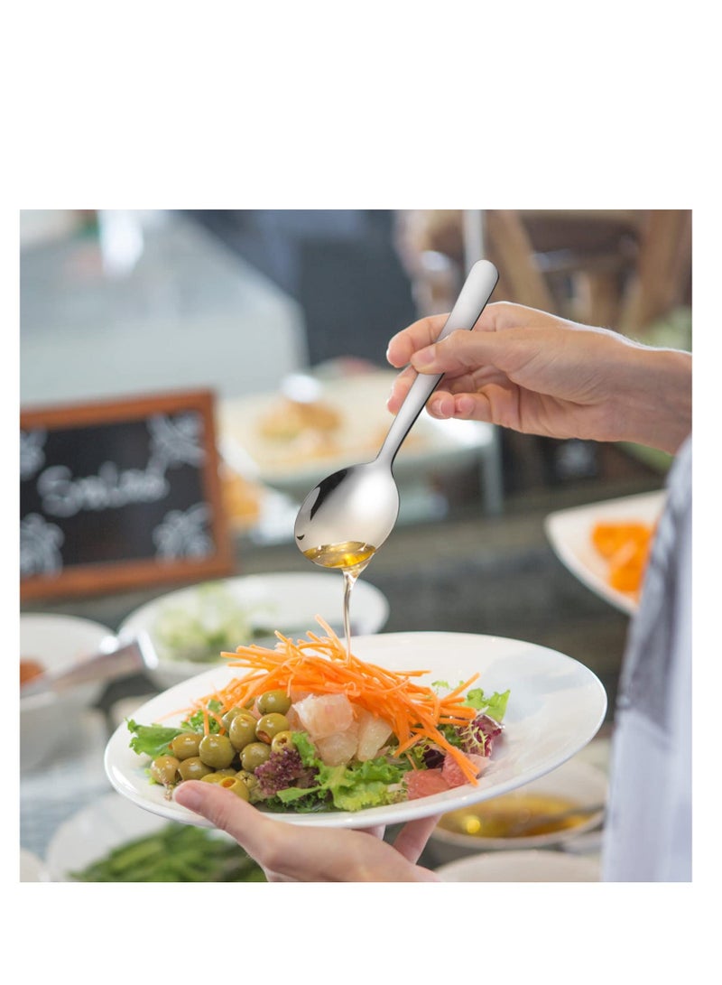 NIBEMINENT Restaurant Catering Serving Utensils, Advanced Performance Skimmer Perforated, Stainless Steel Spoons Set, for Buffet Can Banquet Cooking Kitchen x2, Slotted x2 - Image 2