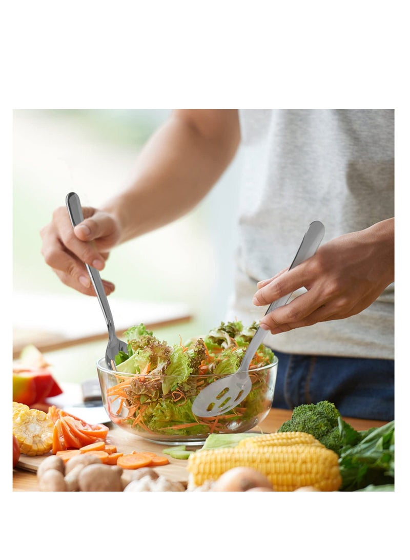 NIBEMINENT Restaurant Catering Serving Utensils, Advanced Performance Skimmer Perforated, Stainless Steel Spoons Set, for Buffet Can Banquet Cooking Kitchen x2, Slotted x2 - Image 5