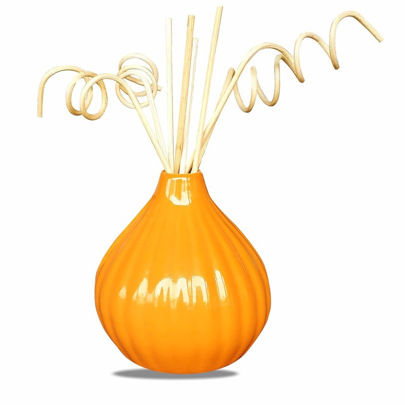 Pure Source India Ceramic Flower Vase, 1 Piece, Yellow - Image 1