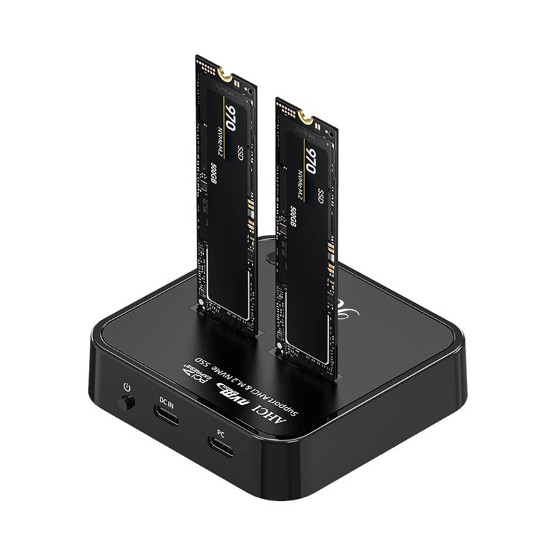 Rosewill Cloner, M.2 Duplicator Dual Bay Enclosure, Tool-Free 20Gbps USB3.2 Gen 2X2 to USB Adapter M.2 Docking Station for M Key PCIE Reader Supports Offline Clone-RS-N2-CL - Image 2