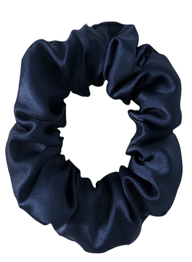 SOBONNY Silk Hair Scrunchie, 100% Mulberry Silk, Navy Blue, No Damage for Frizz Prevention, Sleep Scrunchie for Women-1pcs - Image 1