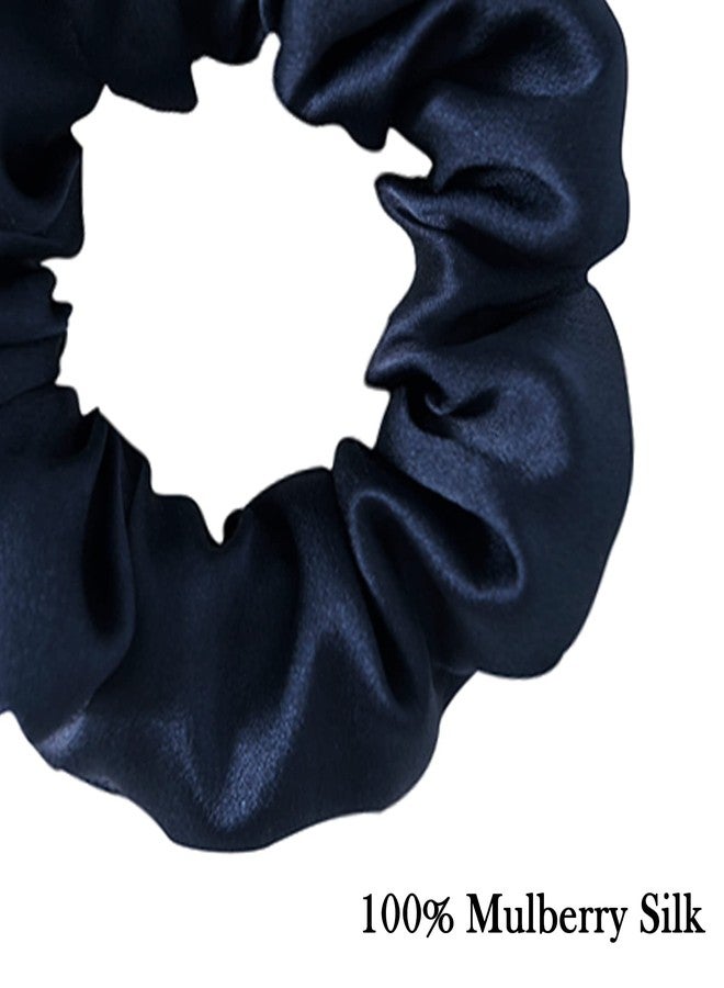 SOBONNY Silk Hair Scrunchie, 100% Mulberry Silk, Navy Blue, No Damage for Frizz Prevention, Sleep Scrunchie for Women-1pcs - Image 3