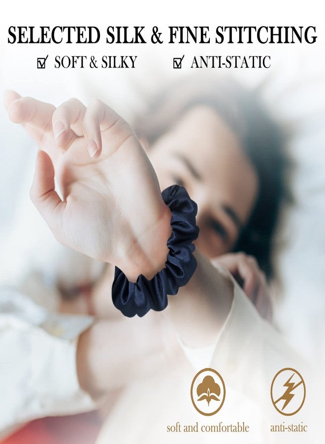SOBONNY Silk Hair Scrunchie, 100% Mulberry Silk, Navy Blue, No Damage for Frizz Prevention, Sleep Scrunchie for Women-1pcs - Image 4